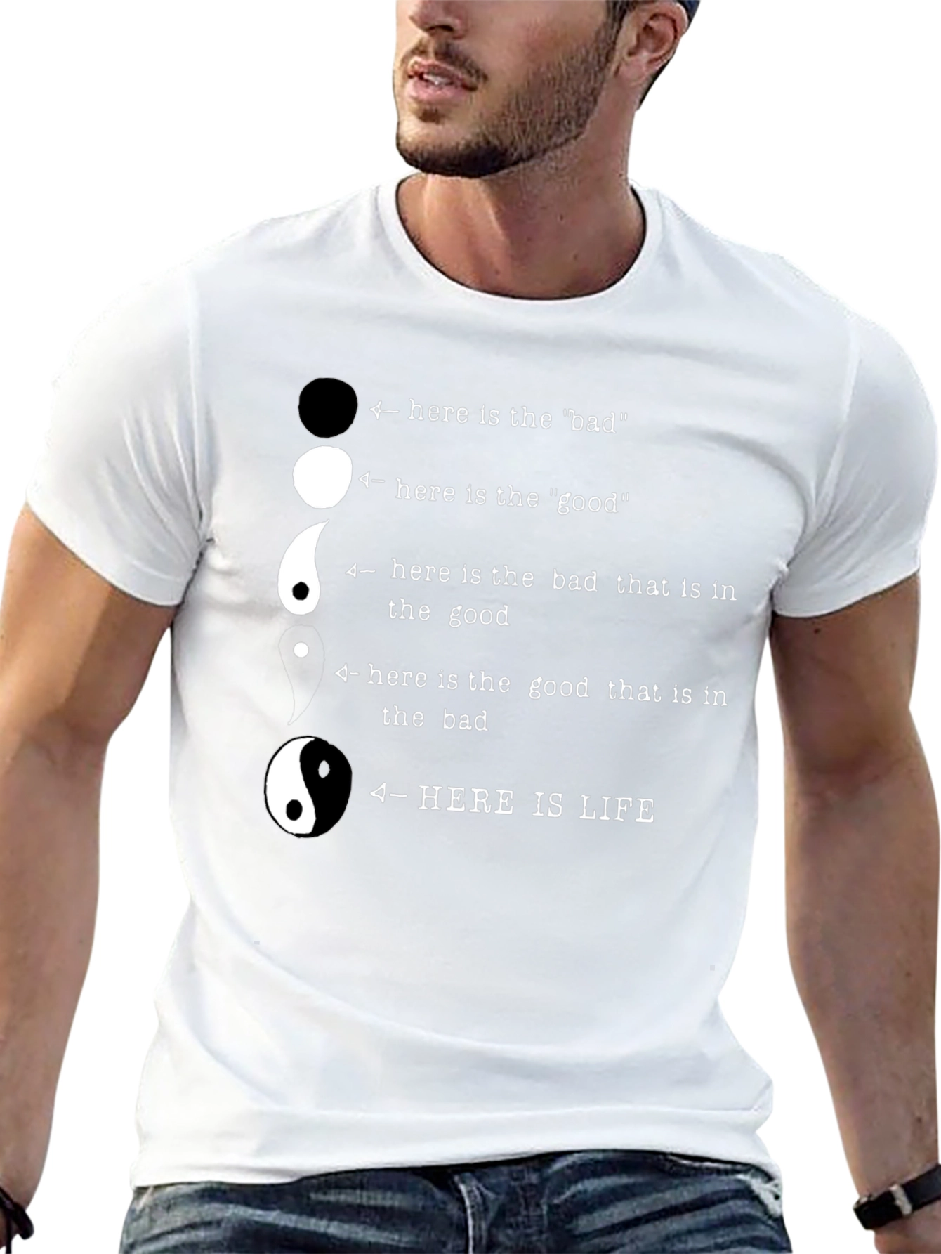 Yin Yang Philosophy T-Shirt - Here Is Life