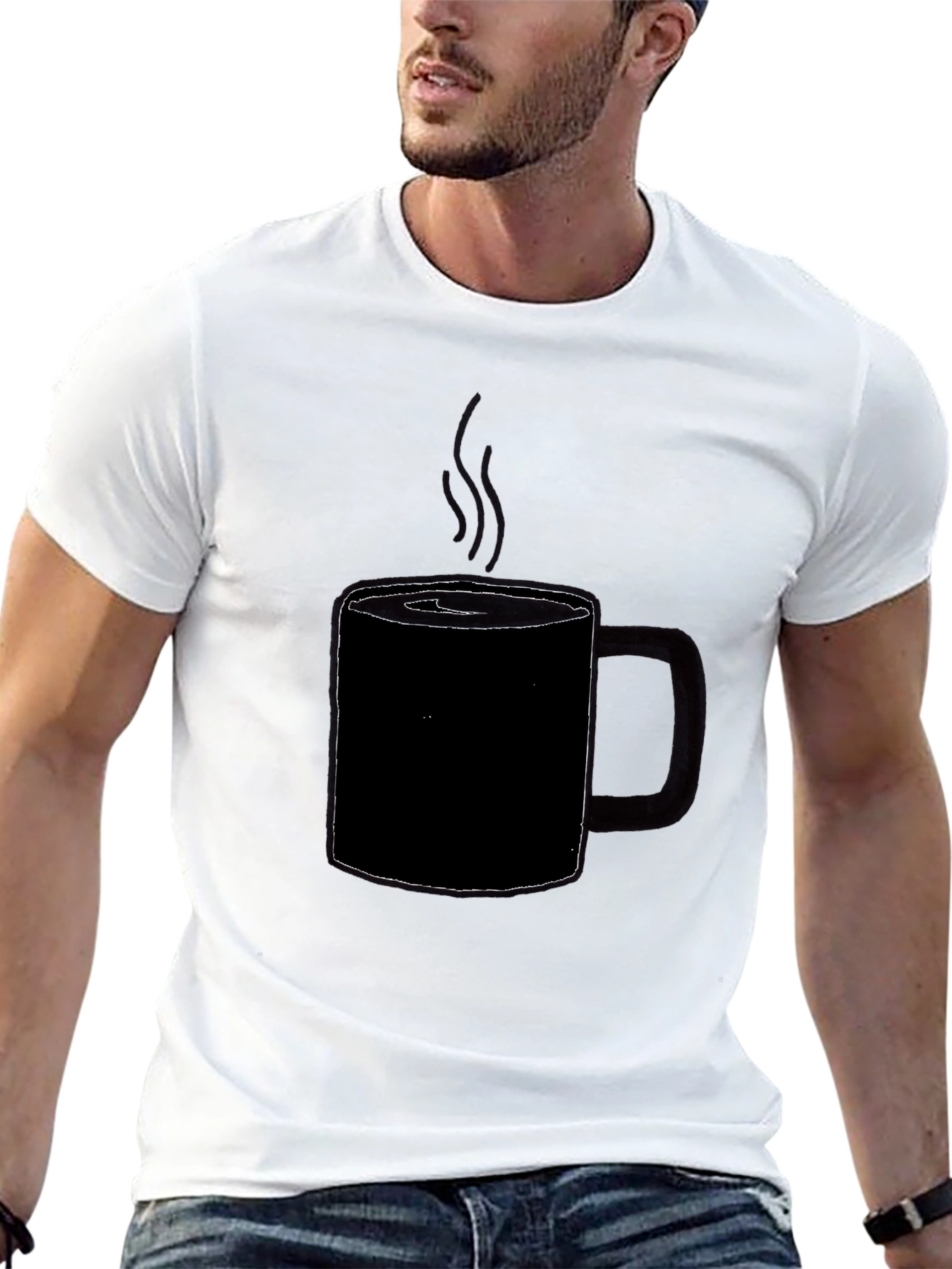 Coffee Cup Graphic T-Shirt - Black