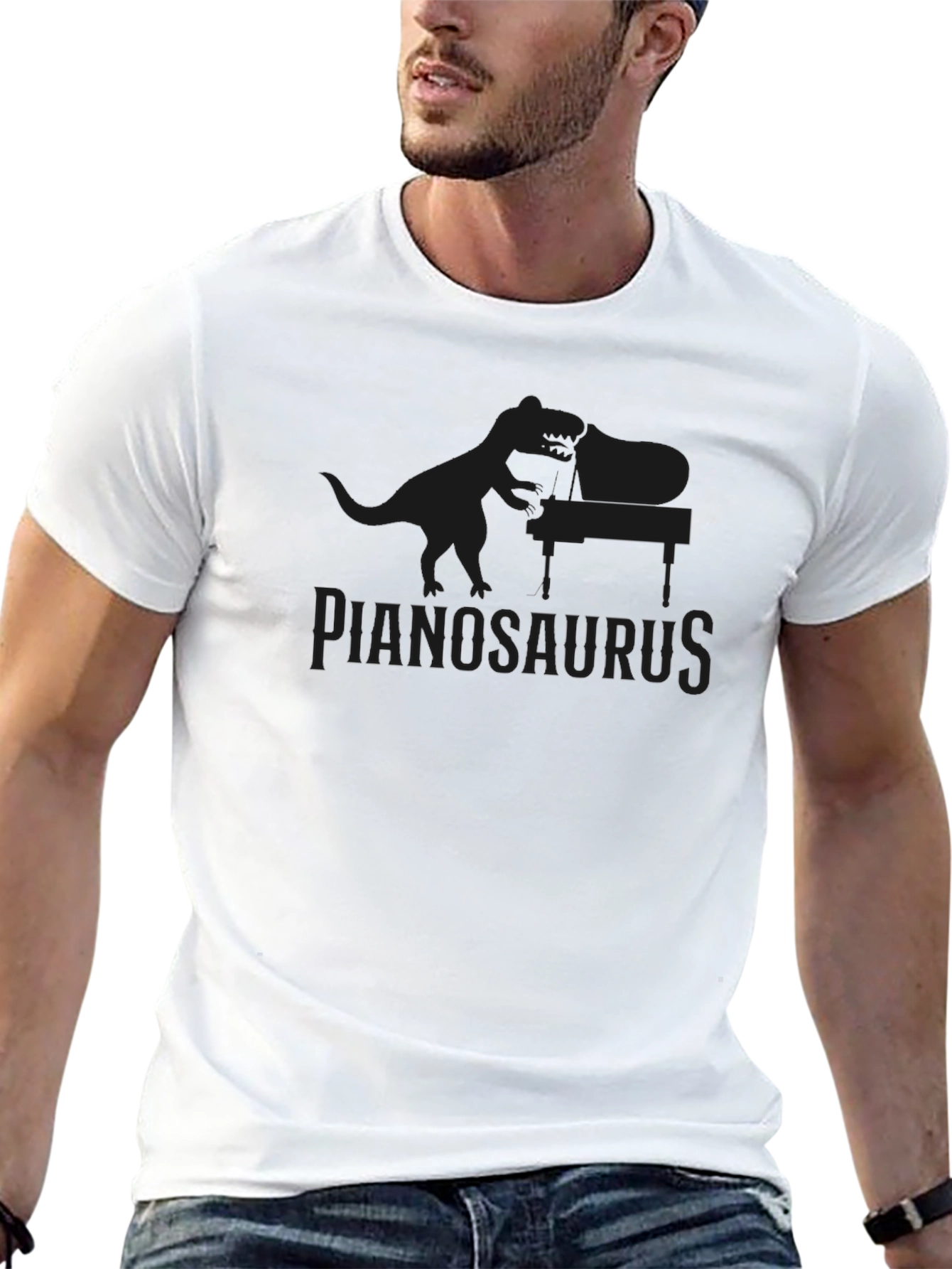 Pianosaurus T-Shirt - Dinosaur Playing Piano