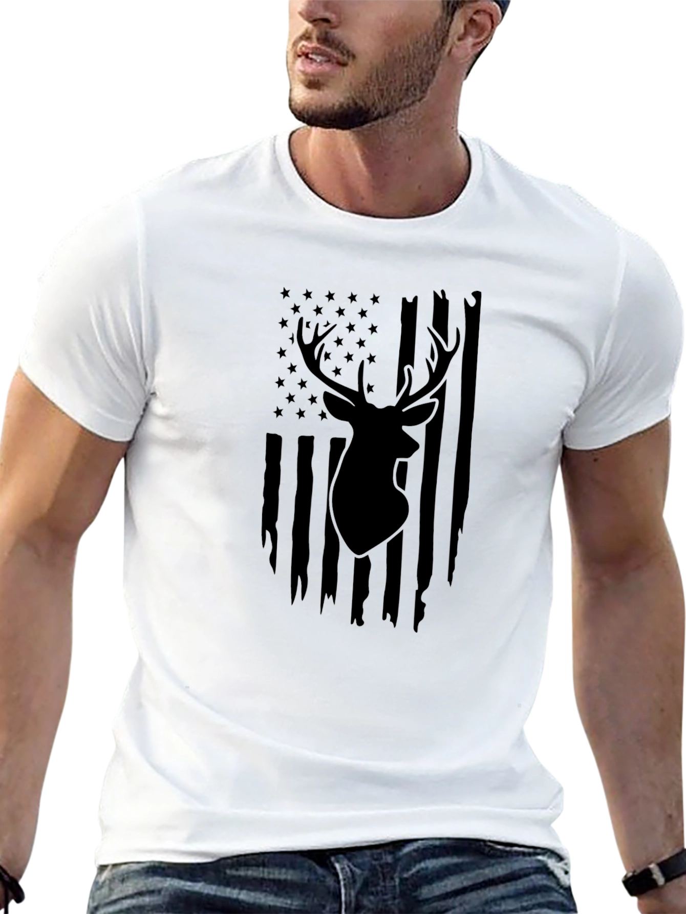 Deer American Flag T-Shirt