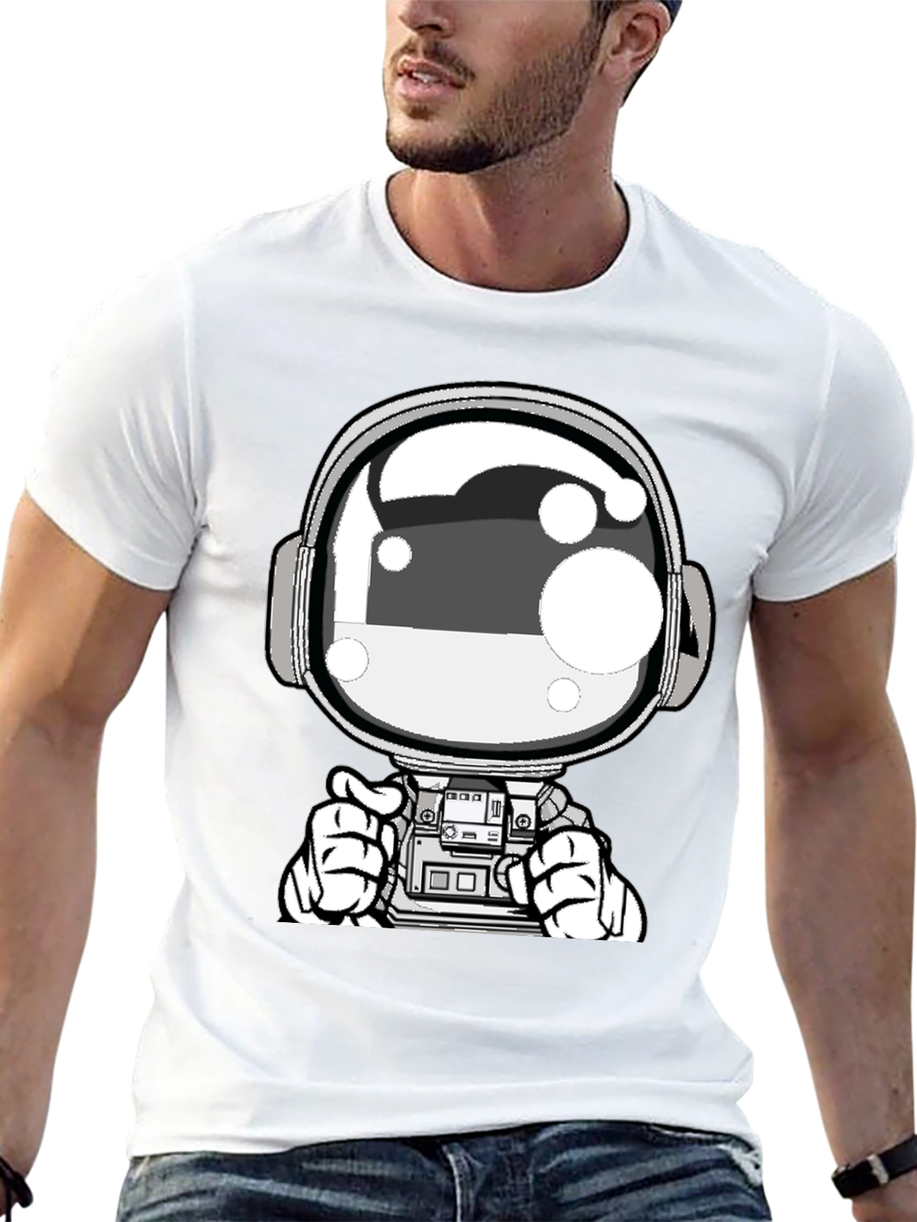 Astronaut Graphic Tee - Cool Space Design