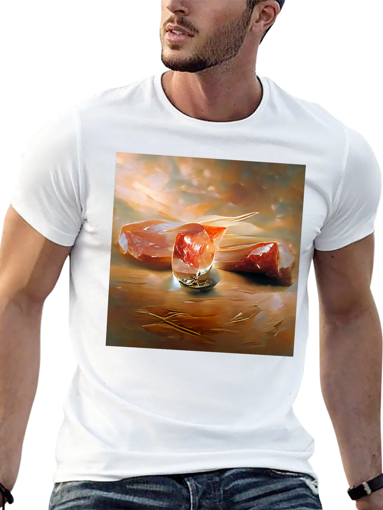 Abstract Meat Still Life Black T-Shirt