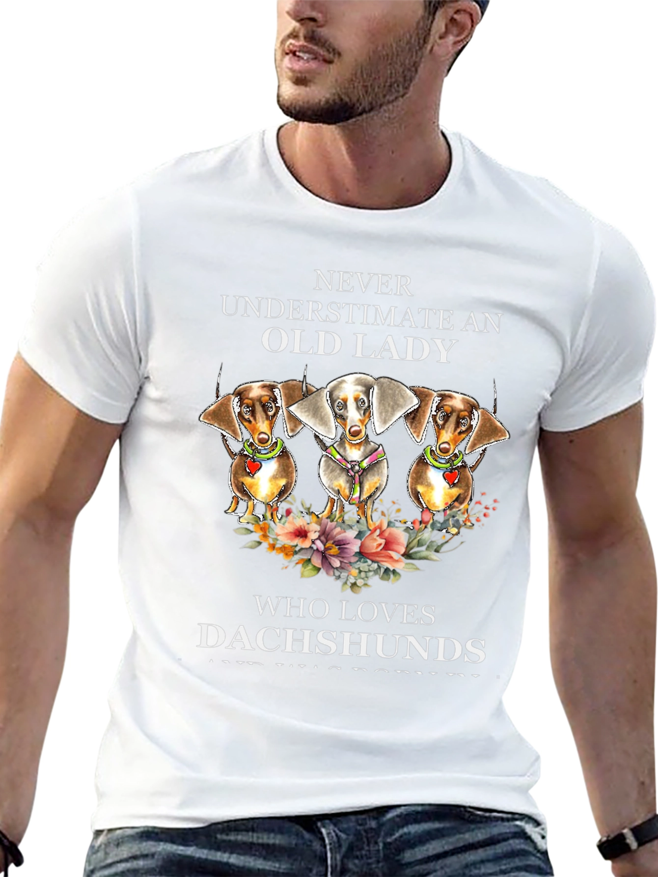 Dachshund Lover T-Shirt - Never Underestimate Old Lady