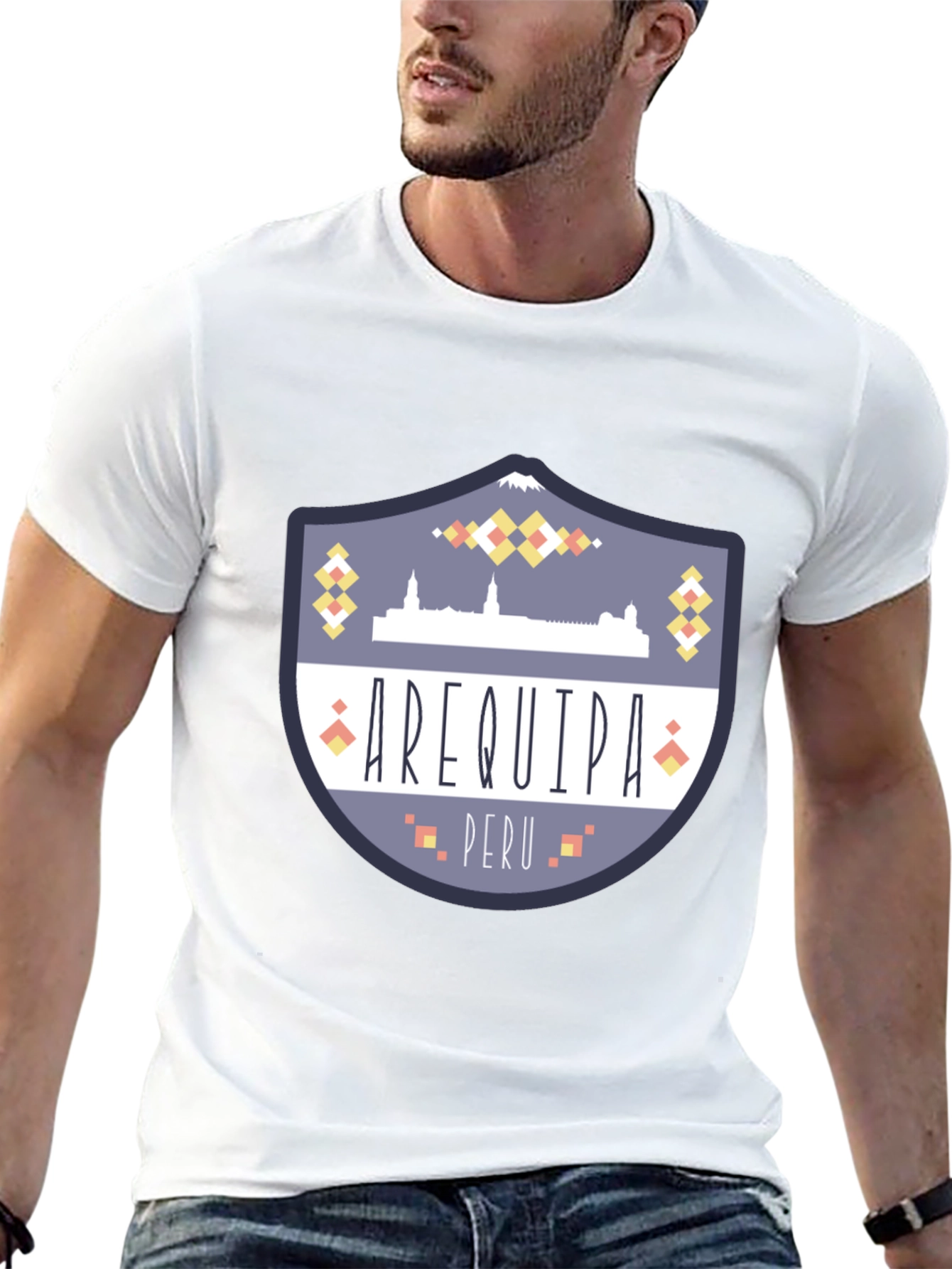 Arequipa Peru Graphic Tee - Black Crew Neck T-Shirt