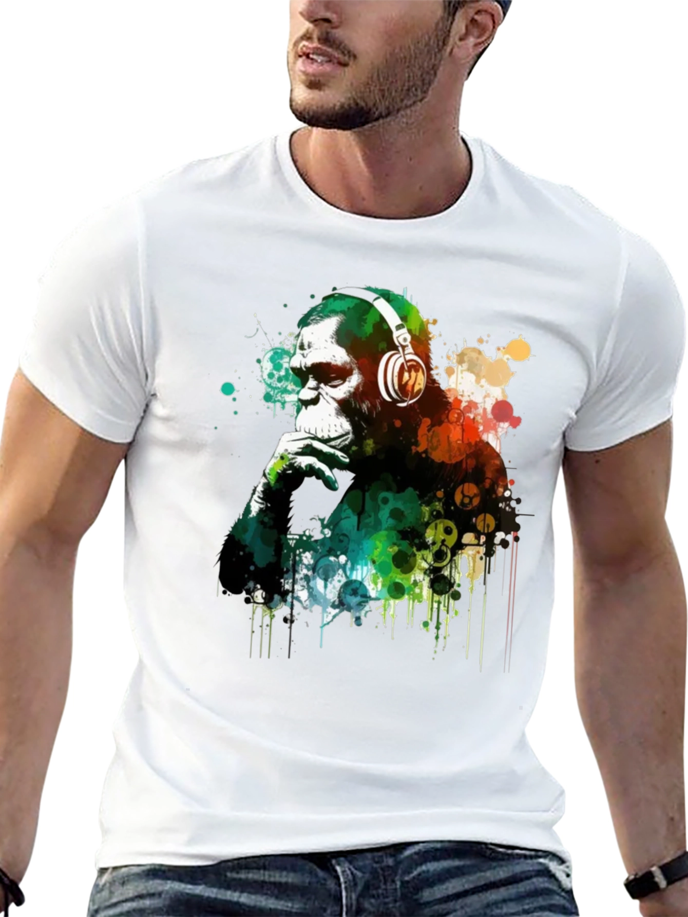 Monkey DJ Graphic T-Shirt