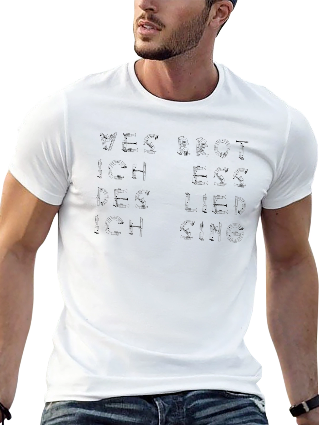 Mens Black Graphic T-Shirt - German Quote Tee