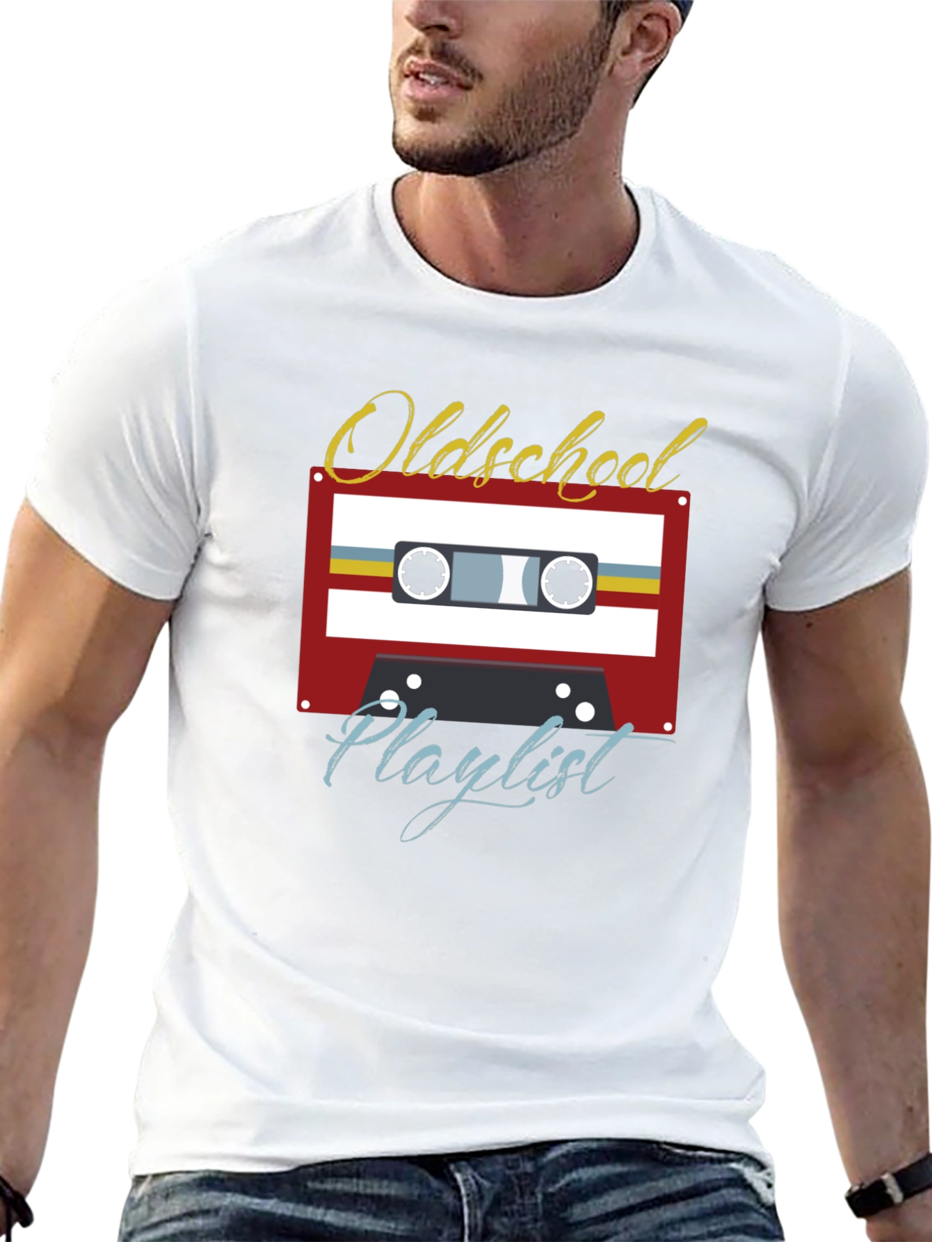 Oldschool Playlist T-Shirt - Retro Cassette Design