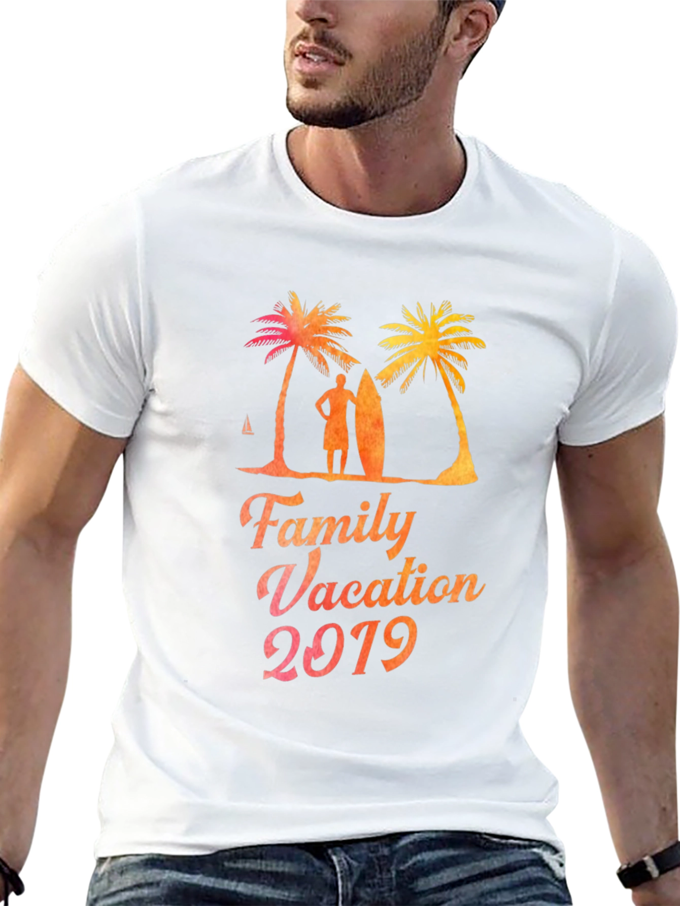 Family Vacation 2019 T-Shirt Beach Palm Tree Holiday Tee