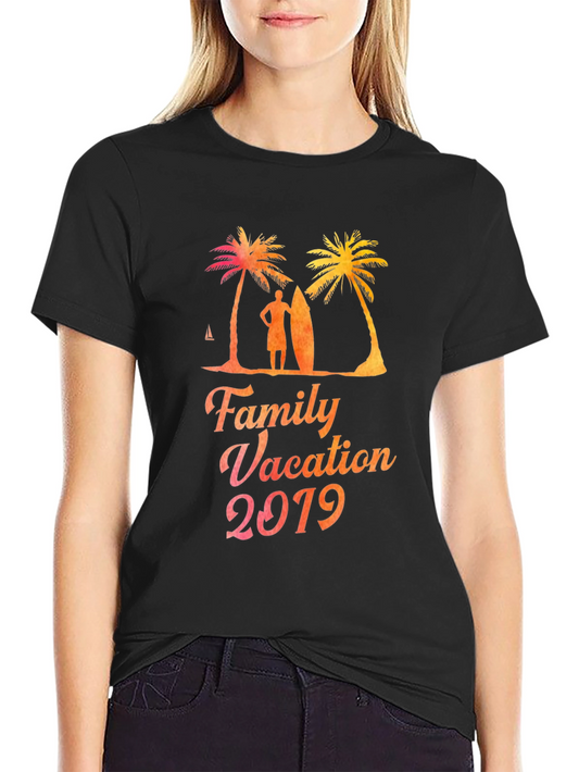 Family Vacation 2019 T-Shirt Beach Palm Tree Holiday Tee