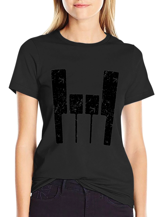 Black T-Shirt with Abstract Graphic Design