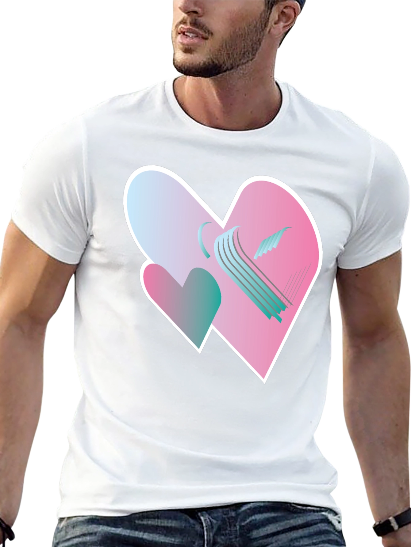 Heart Harp Graphic Tee - Modern Design