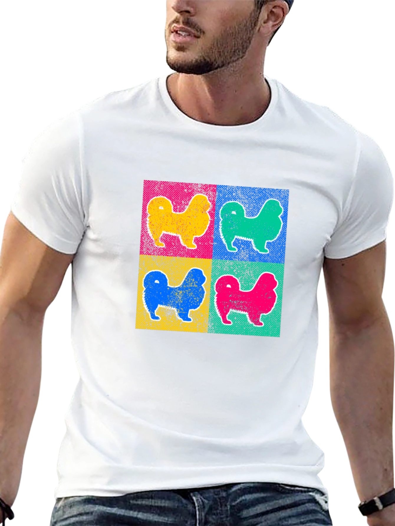 Pop Art Dog Graphic Tee - Retro Style