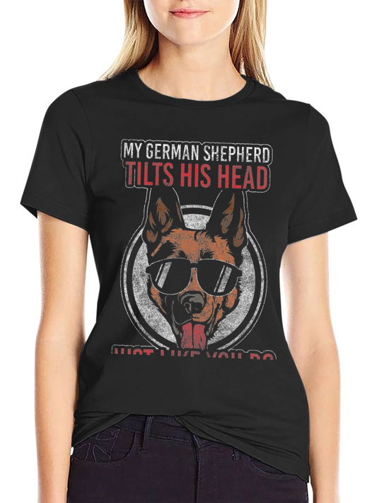 German Shepherd T-Shirt - Tilts Head Design