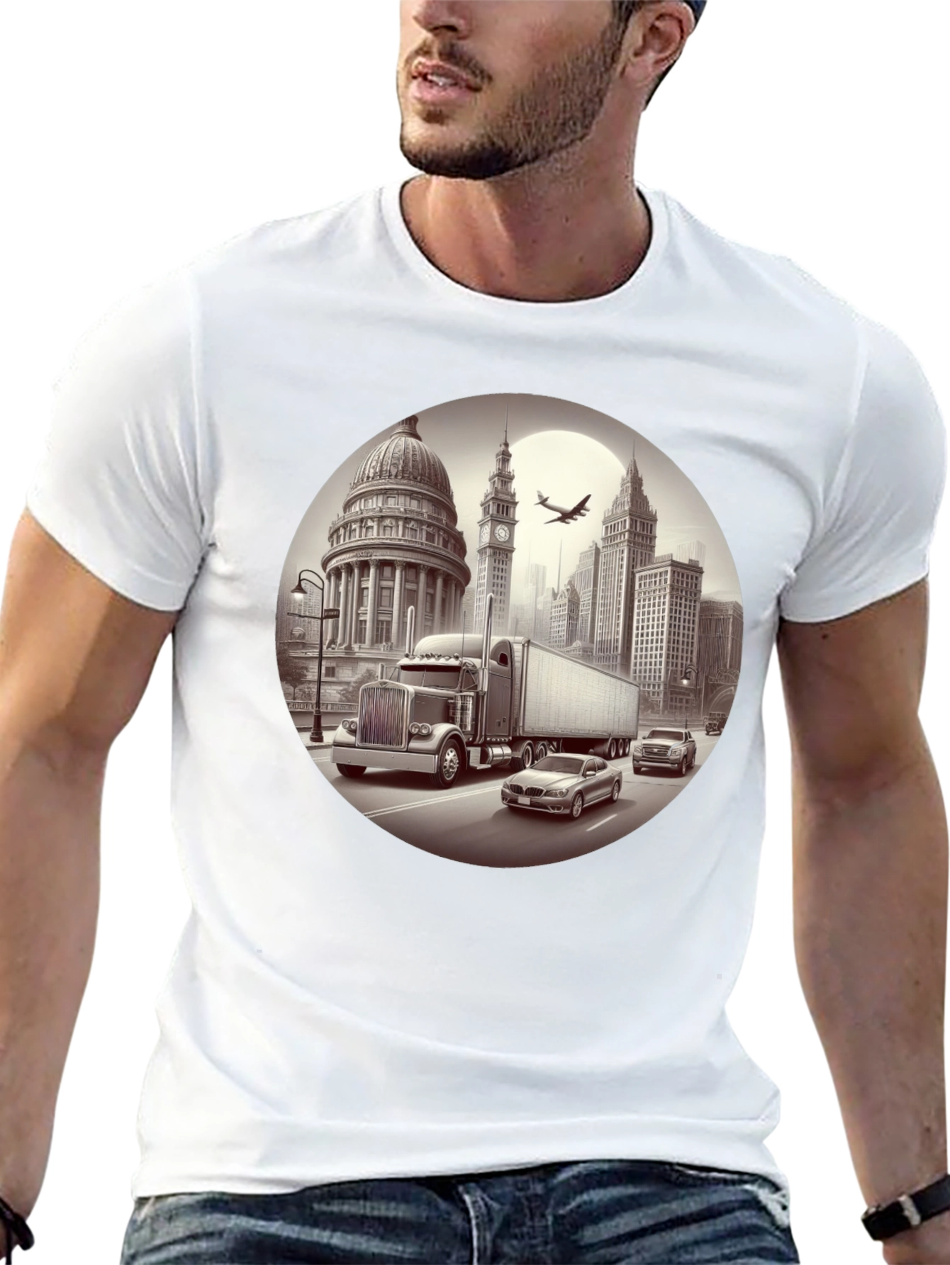 Cityscape Trucker Tee