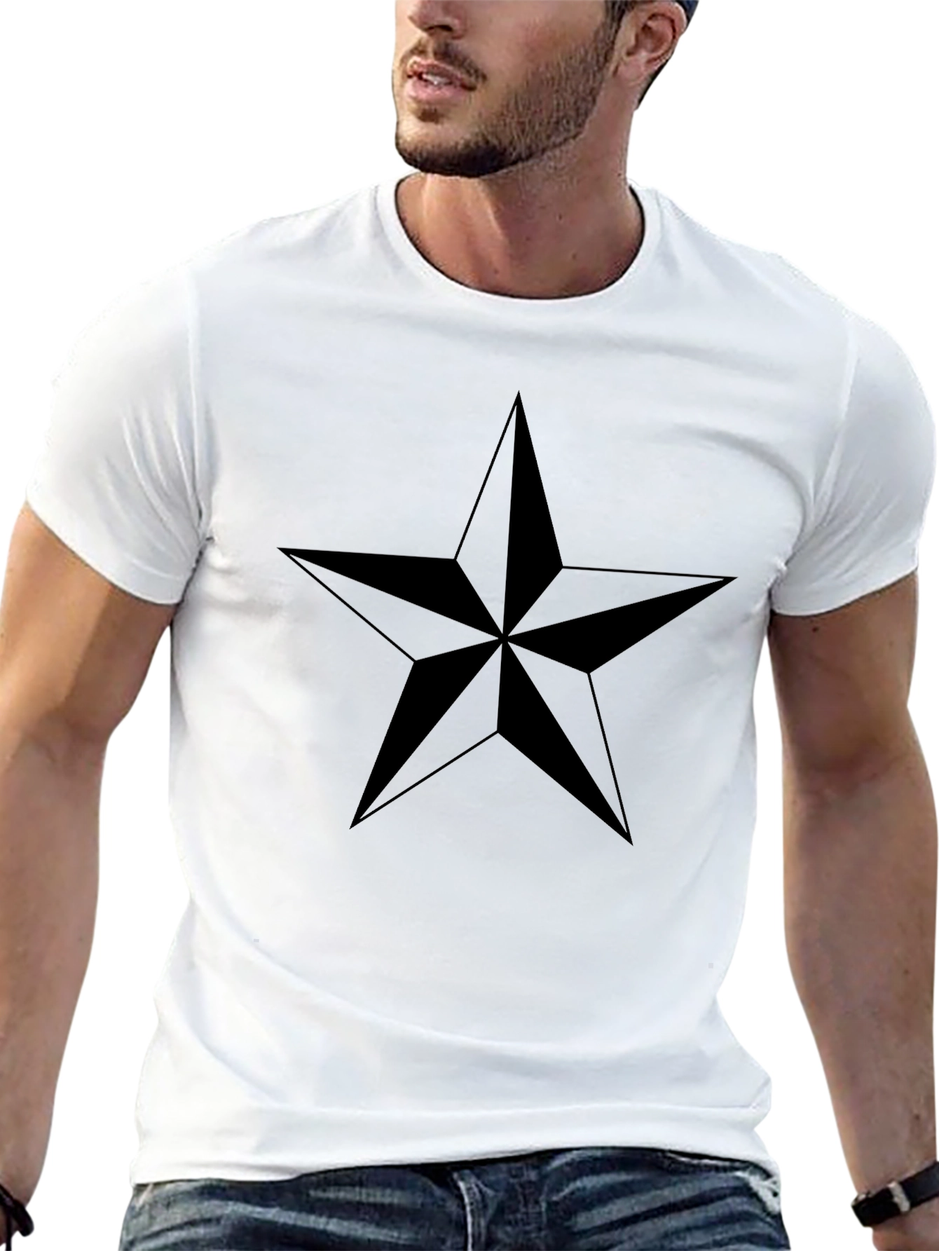 Black Star Graphic Tee - Casual Style