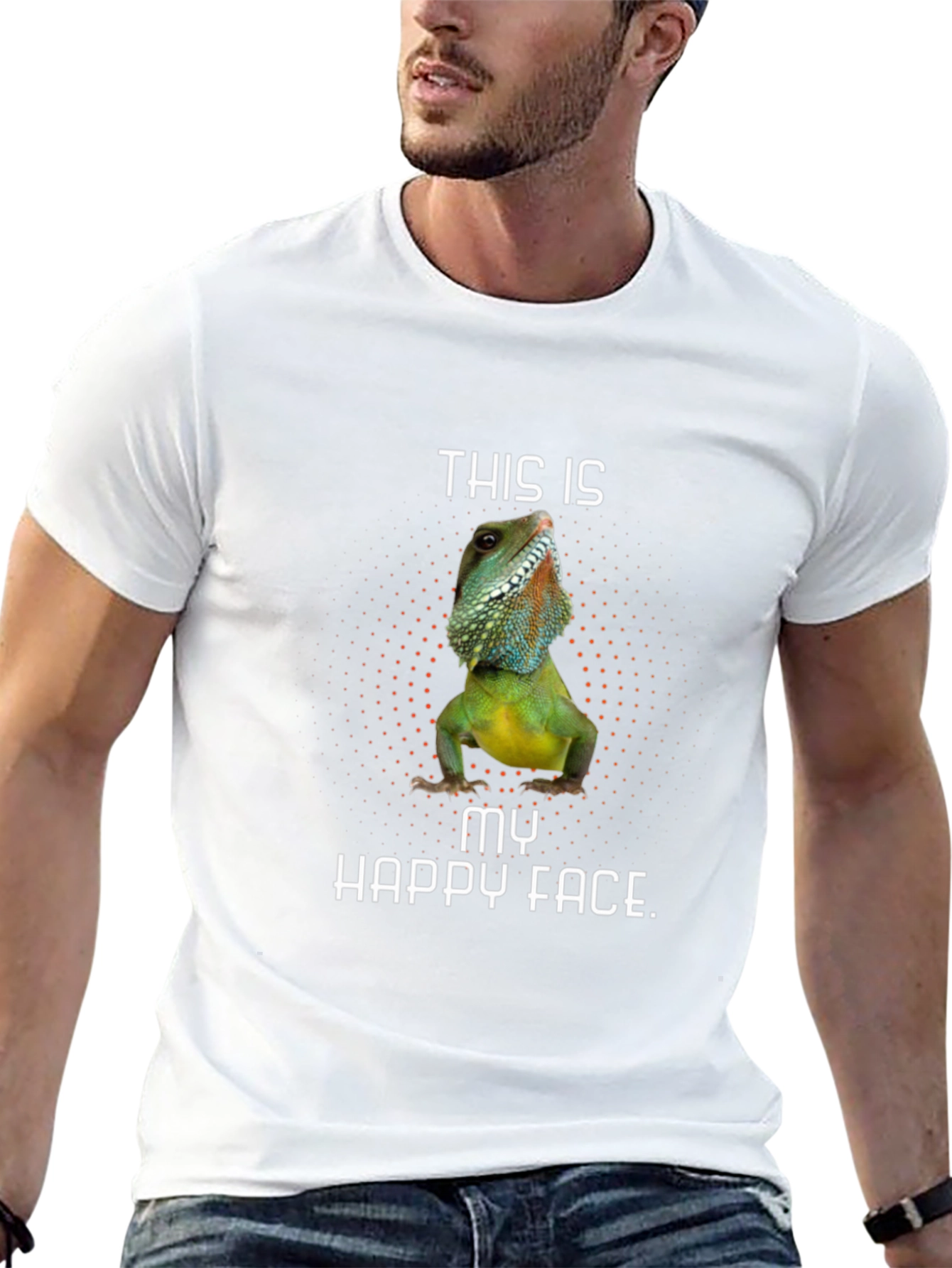 Lizard Happy Face Graphic Tee
