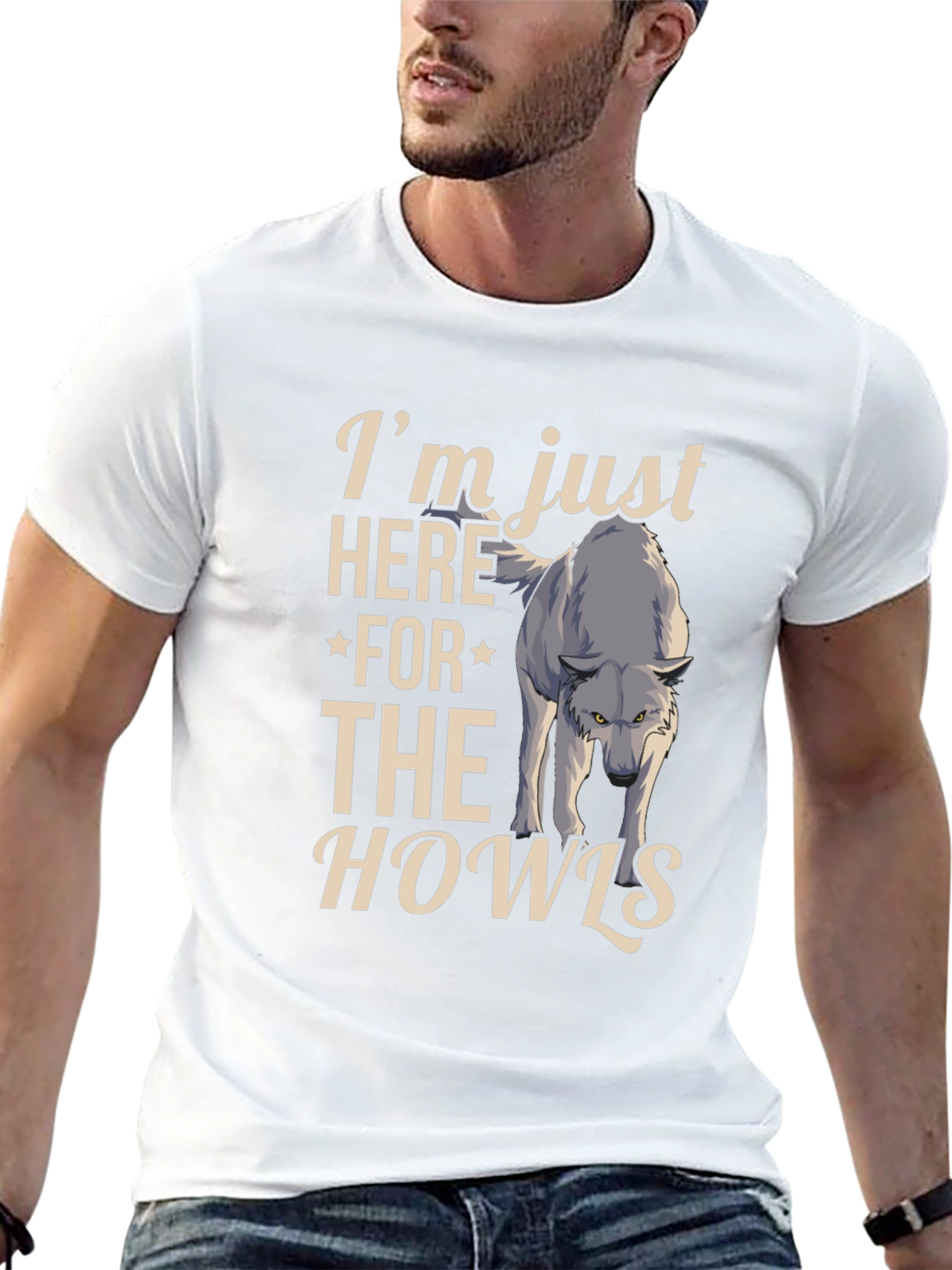 Wolf Howl Graphic Tee - Novelty T-Shirt