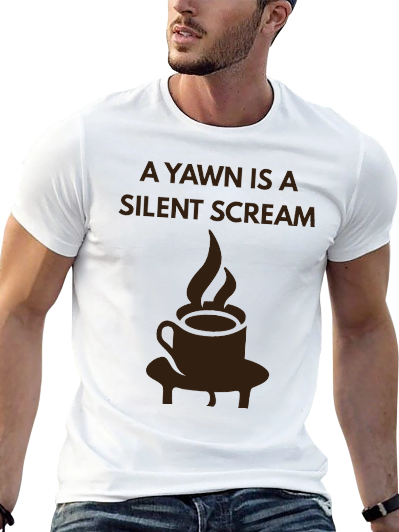 Silent Scream Coffee T-Shirt - Novelty Graphic Tee