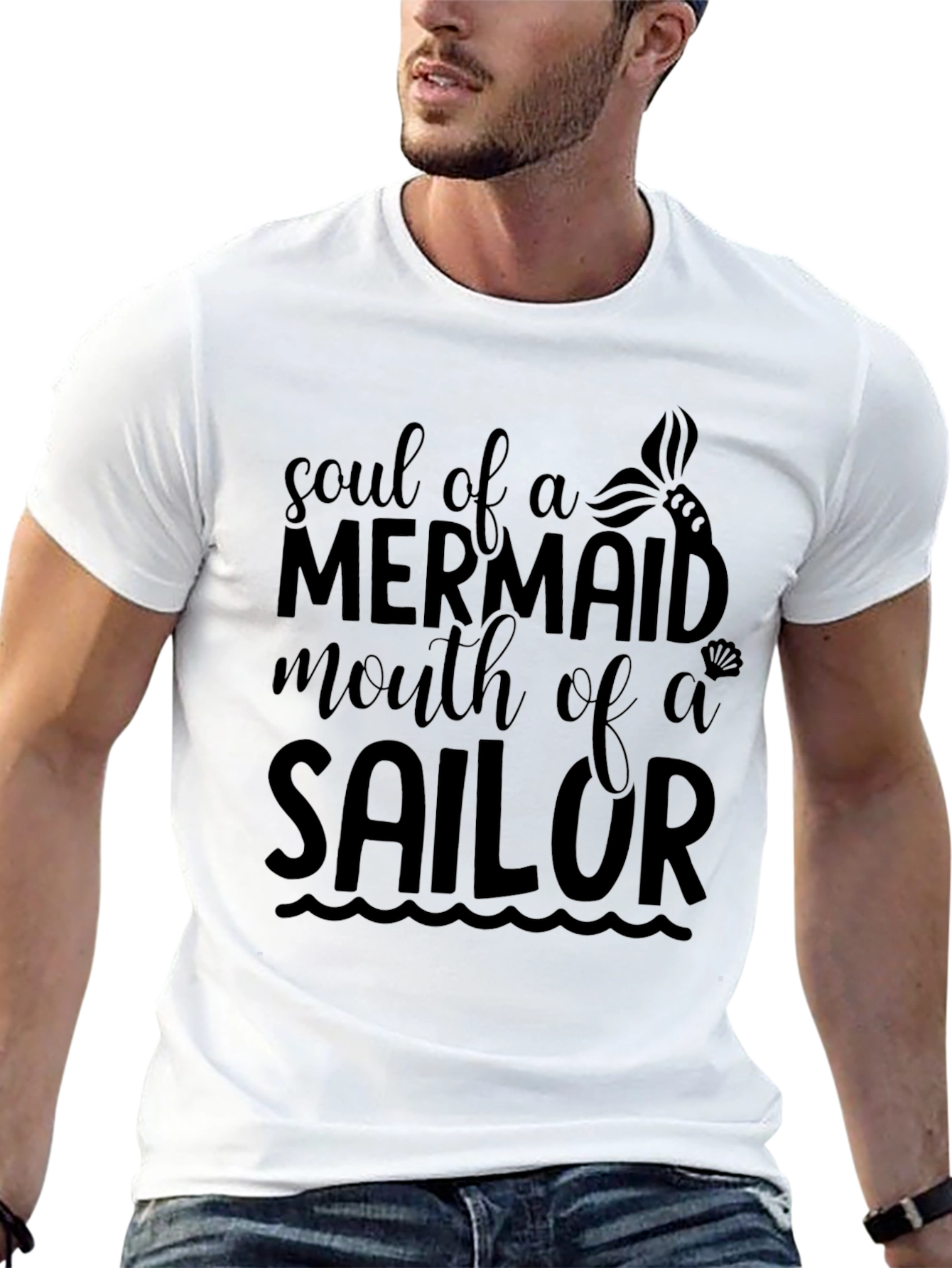 Soul of a Mermaid Sailor Mouth Black Tee