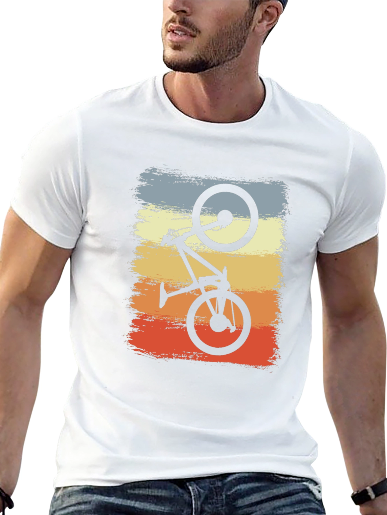 Retro Bicycle Stunt Graphic Tee - Black