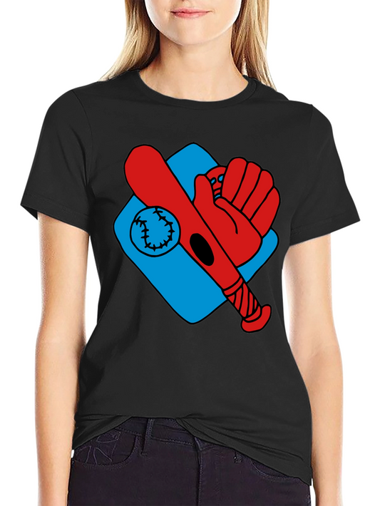 Baseball T-Shirt - Bat Glove Ball Graphic Tee