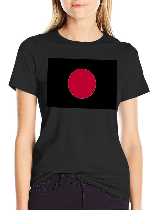 Black Tee with Red Dot Graphic