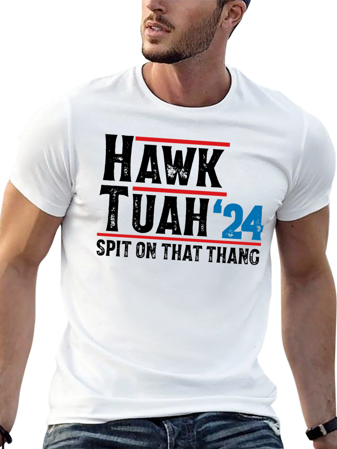 Hawk Tuah 24 Black Graphic T-Shirt
