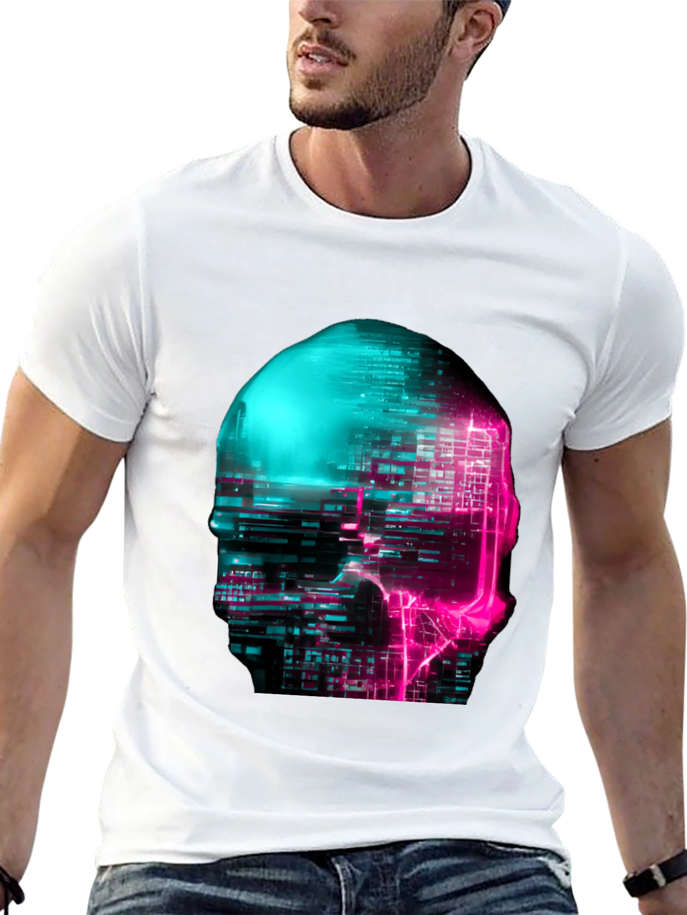 Cyberpunk Skull Graphic Tee
