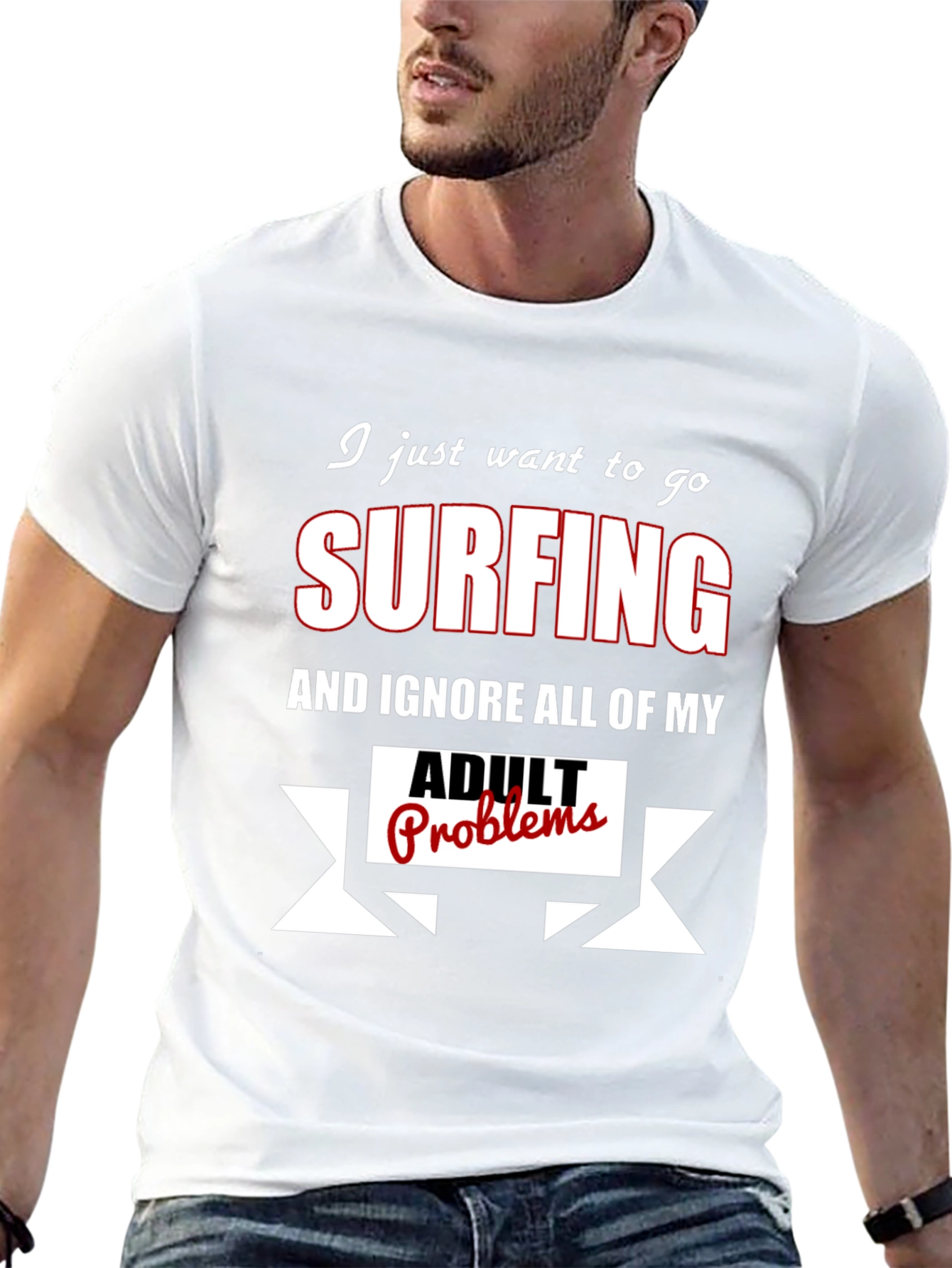 Surfing Adult Problems Funny T-Shirt