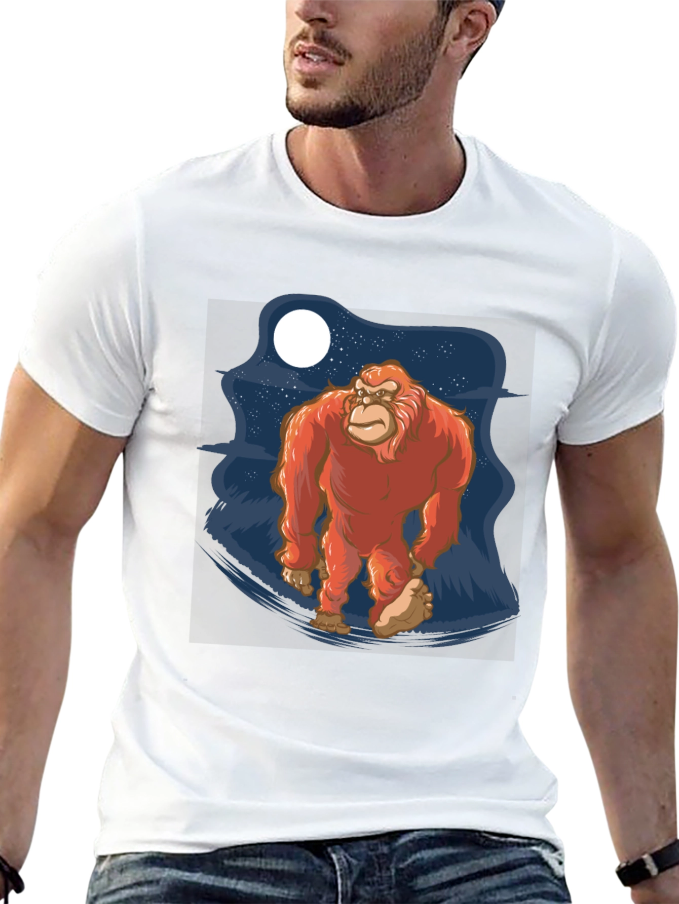 Bigfoot T-Shirt - Sasquatch Moon Graphic Tee