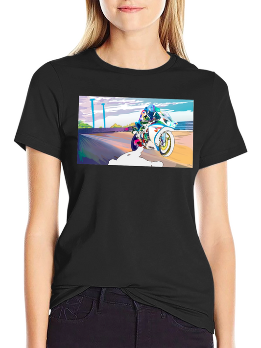 Motorcycle Rider Graphic Tee - Black