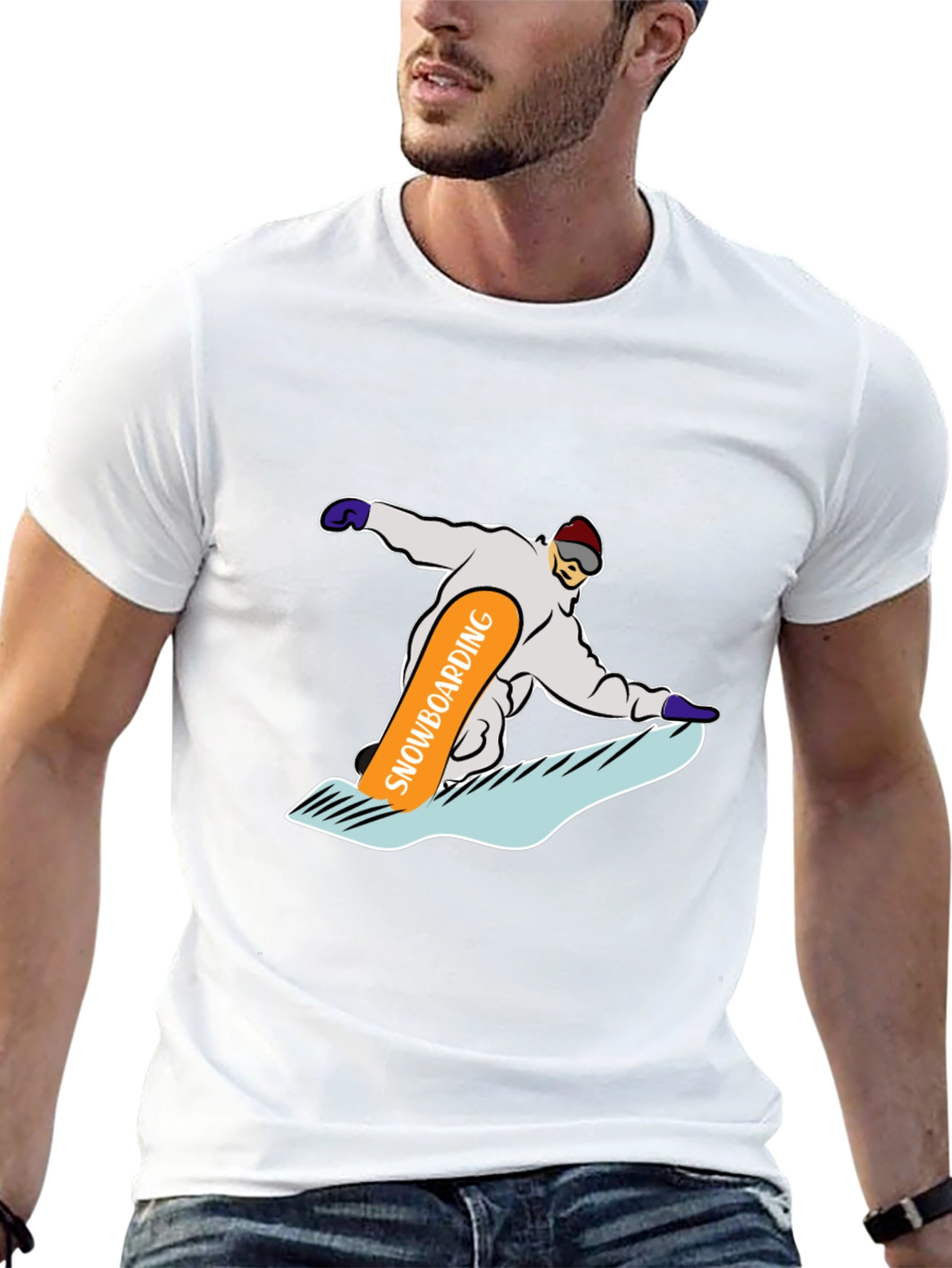 Snowboarding Graphic Tee - Cool Black T-Shirt