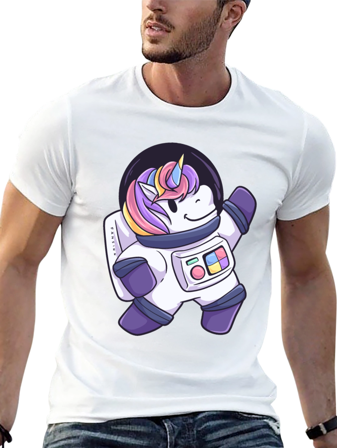 Astronaut Unicorn Graphic T-Shirt - Black