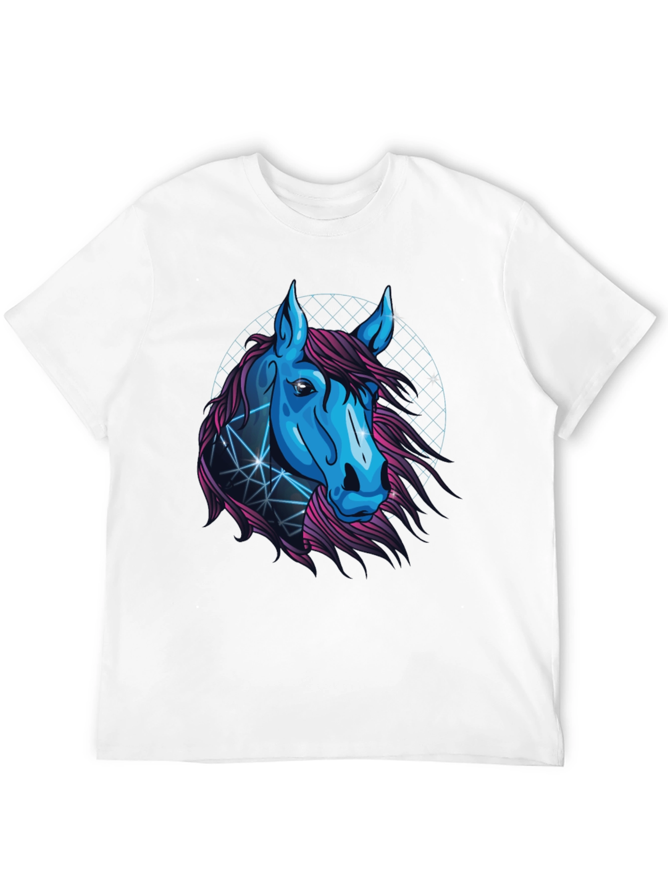 Cyber Horse Graphic Tee - Stylish Black T-Shirt