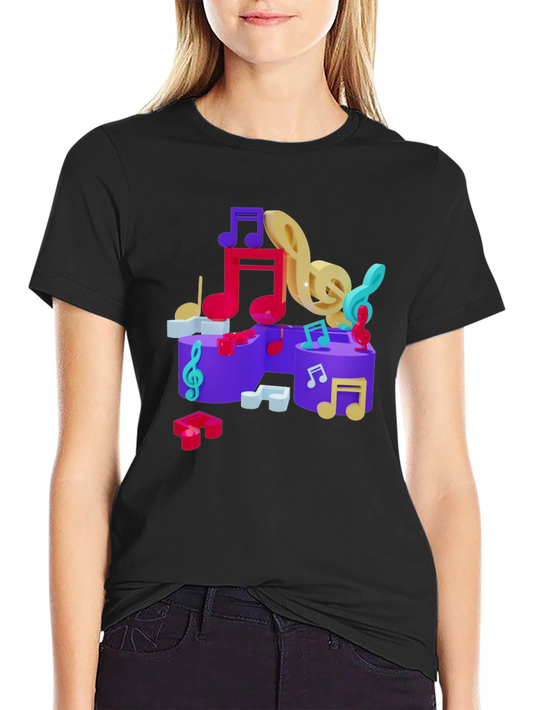 Musical Notes Graphic T-Shirt