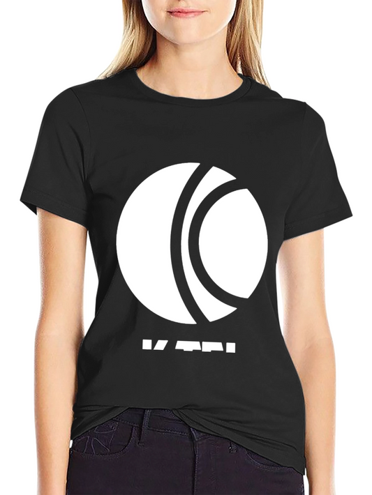 Mens Graphic Tee - White Circle Design - Black Cotton