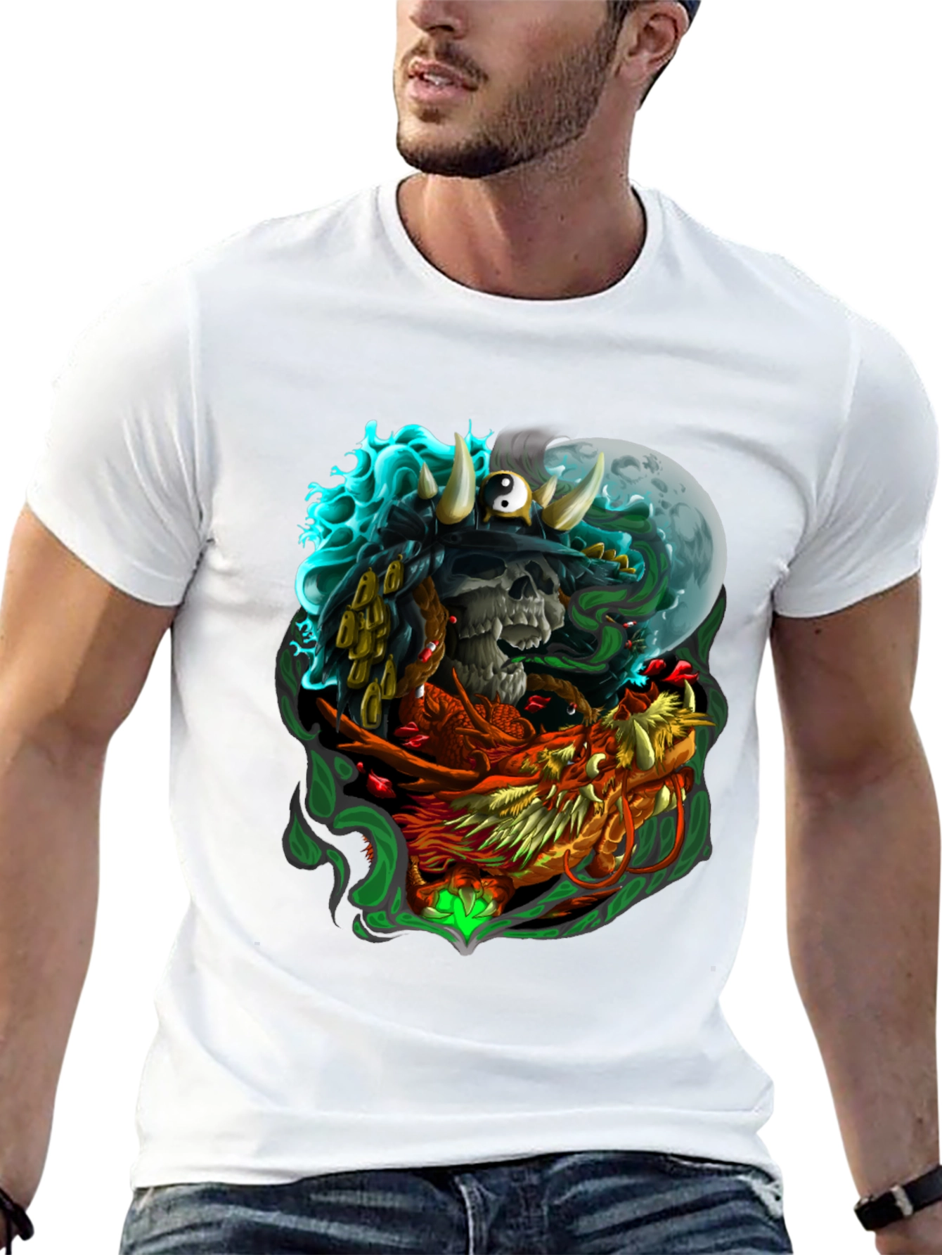 Skull & Dragon Graphic T-Shirt