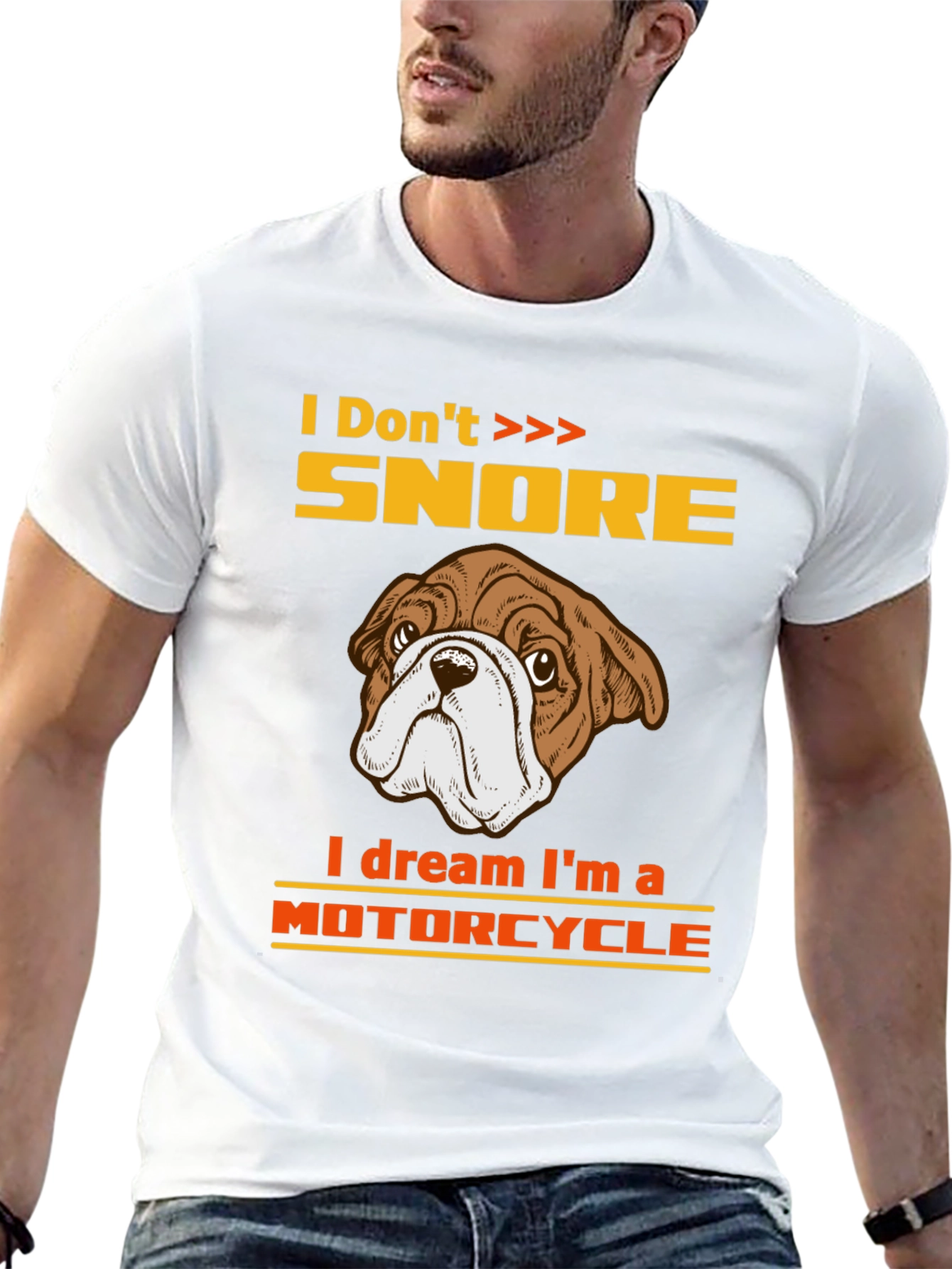 Funny Bulldog Motorcycle Dream T-Shirt