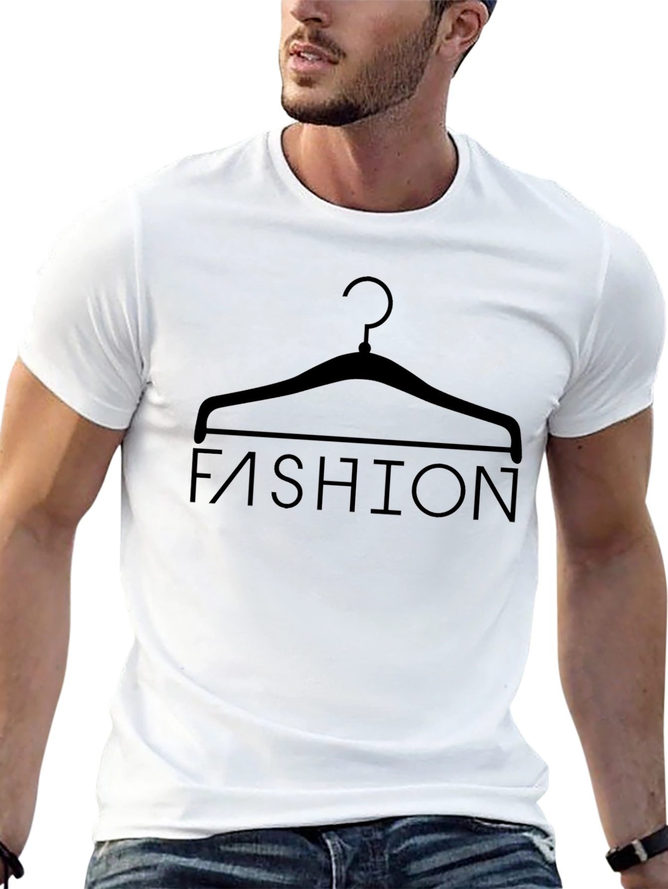 Fashion Hanger Graphic T-Shirt - Stylish Black Tee