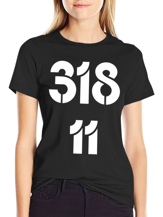 318 11 Graphic Print Black T-Shirt