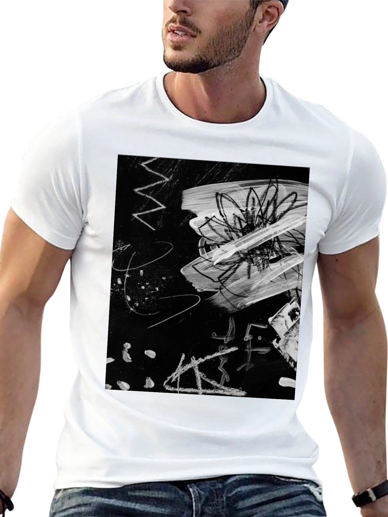 Abstract Art Graphic Black T-Shirt