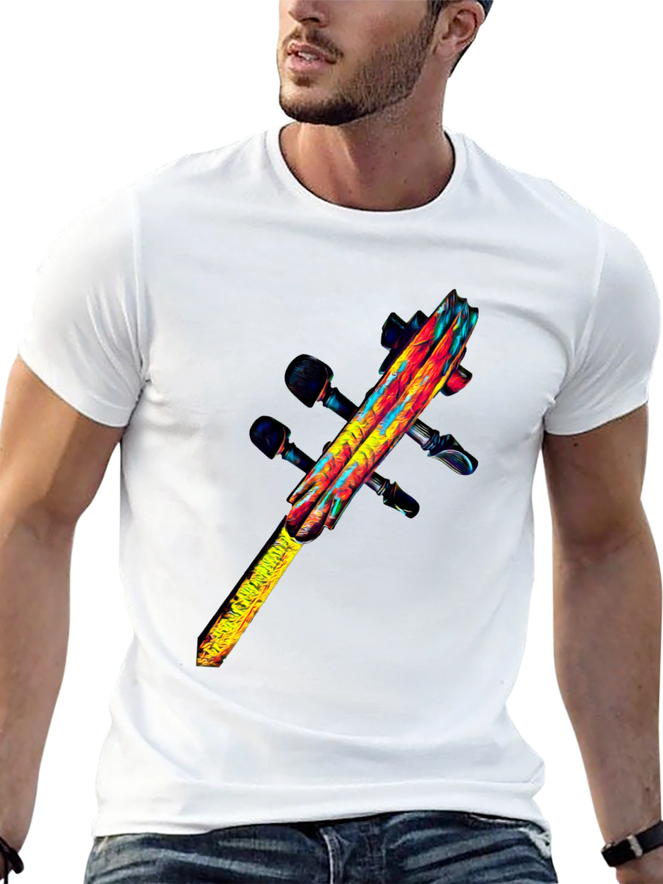 Abstract Violin Graphic Tee