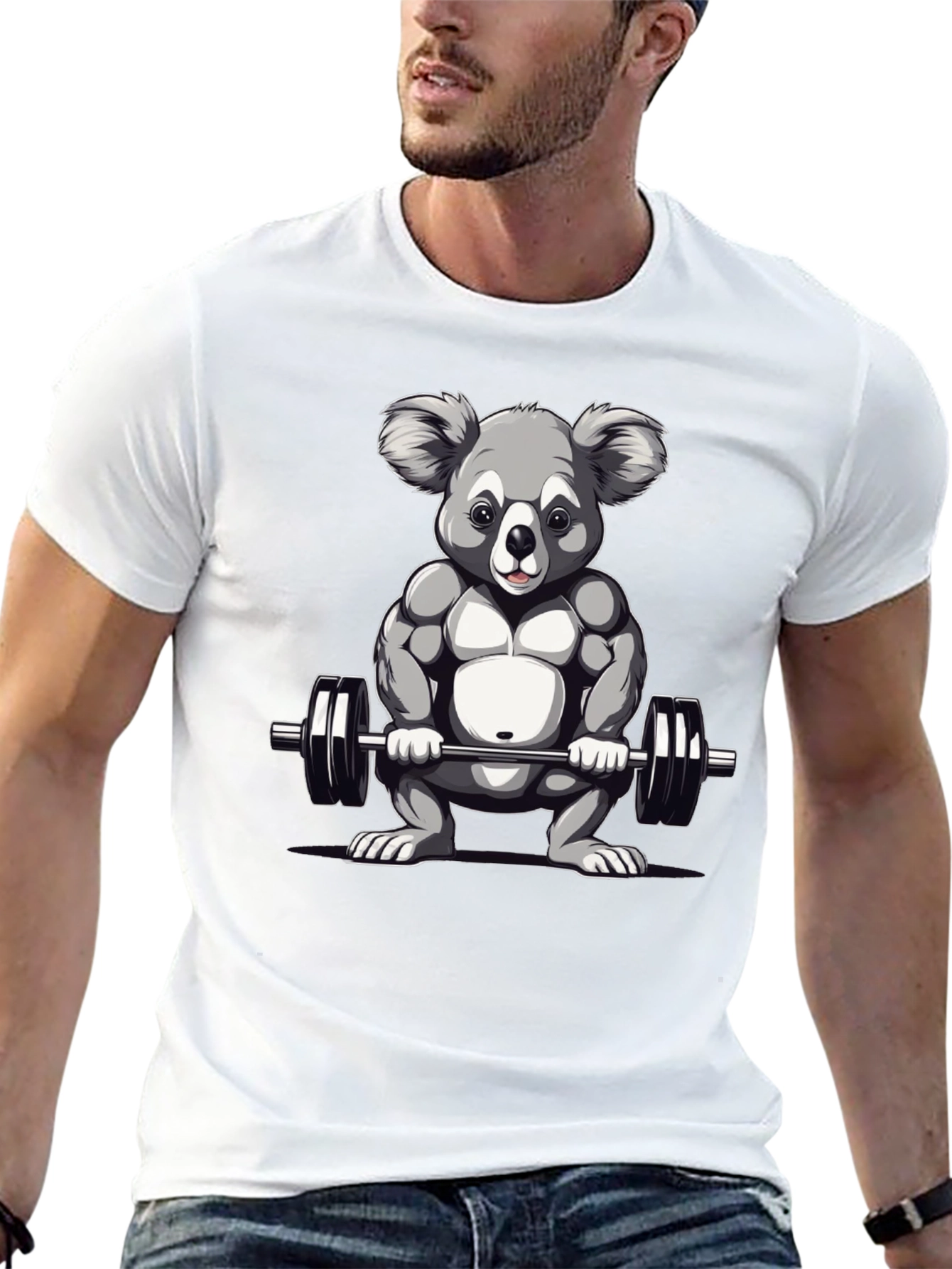 Koala Weightlifter Graphic Tee - Black