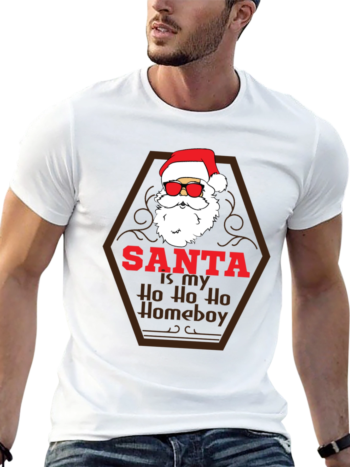 Santa Ho Ho Homeboy Tee - Holiday Humor