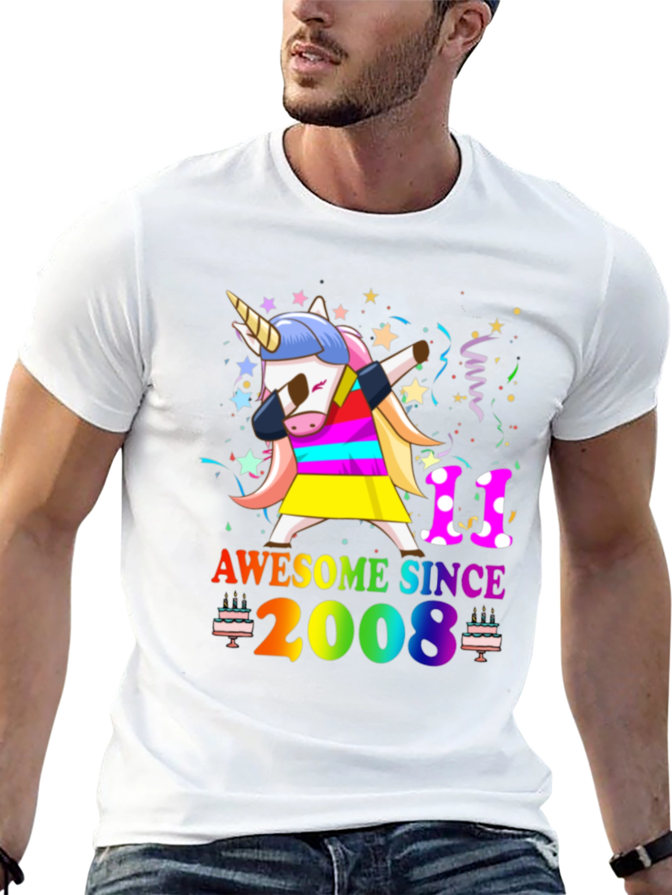 Awesome Since 2008 Unicorn Birthday T-Shirt