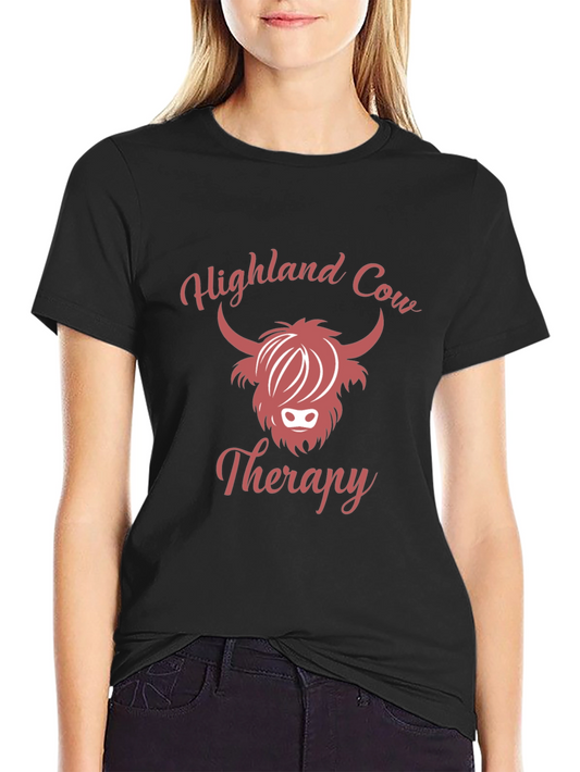 Highland Cow Therapy T-Shirt Cute Cow Tee
