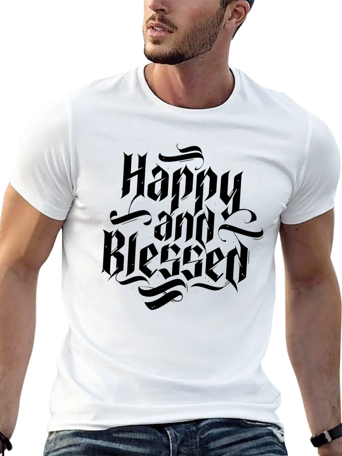 Happy and Blessed Black T-Shirt
