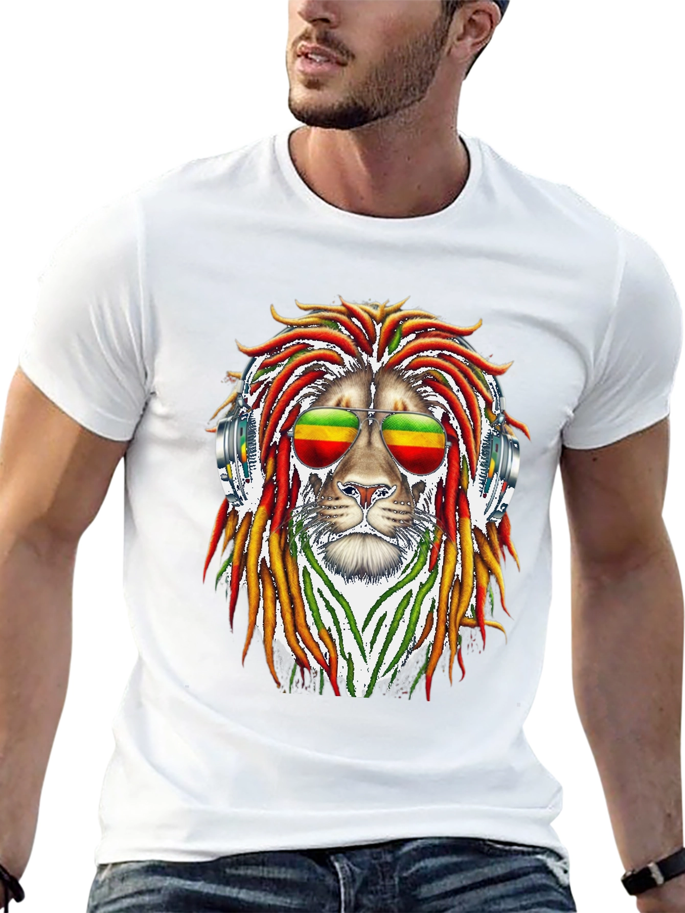 Rasta Lion Graphic Tee - Reggae Style