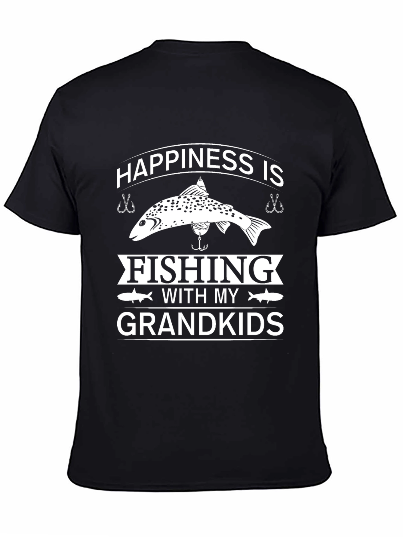 Fishing With My Grandkids Black T-Shirt