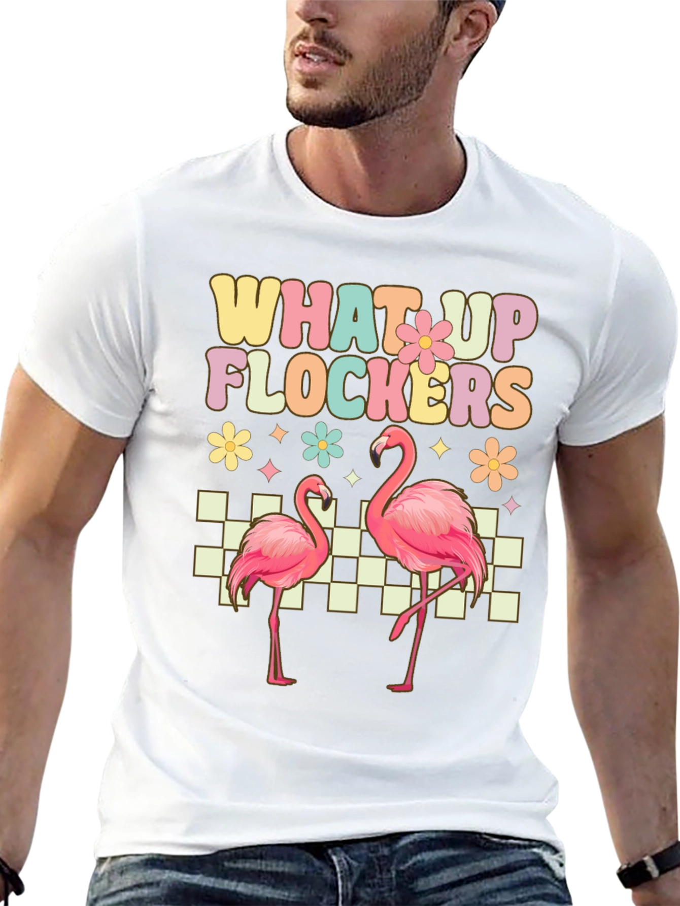 What Up Flockers Flamingo Graphic Tee